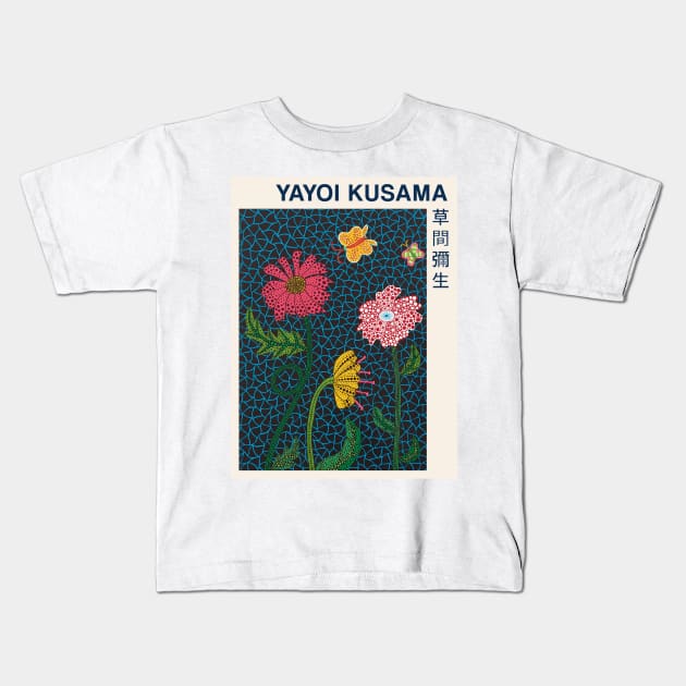 Yayoi Kusama Flower Exhibition Kids T-Shirt by VanillaArt